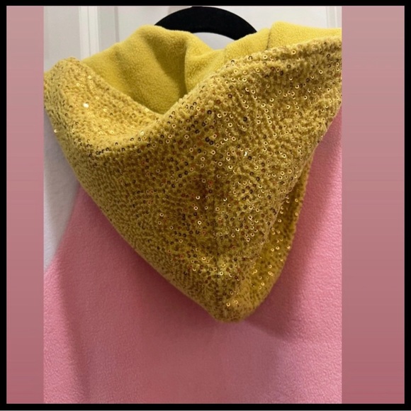 Tipsy Elves Zip up Sequin Hoodie Dress Rose Champagne Large Comfy Costume NWOT - Picture 9 of 11